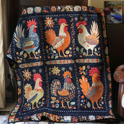 Folk Charm Chicken WJ2612011CL Quilt