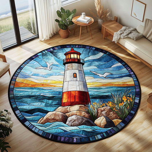 Dawn Lighthouse CW1301135CL Quilted Round Mat