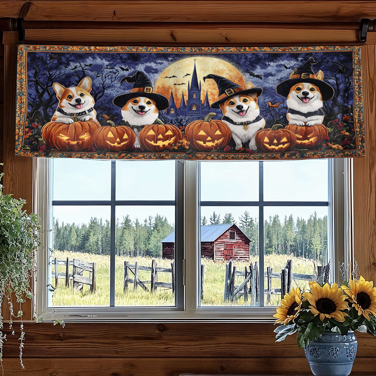 Corgi Lanterns WN3107016CL Quilted Valance