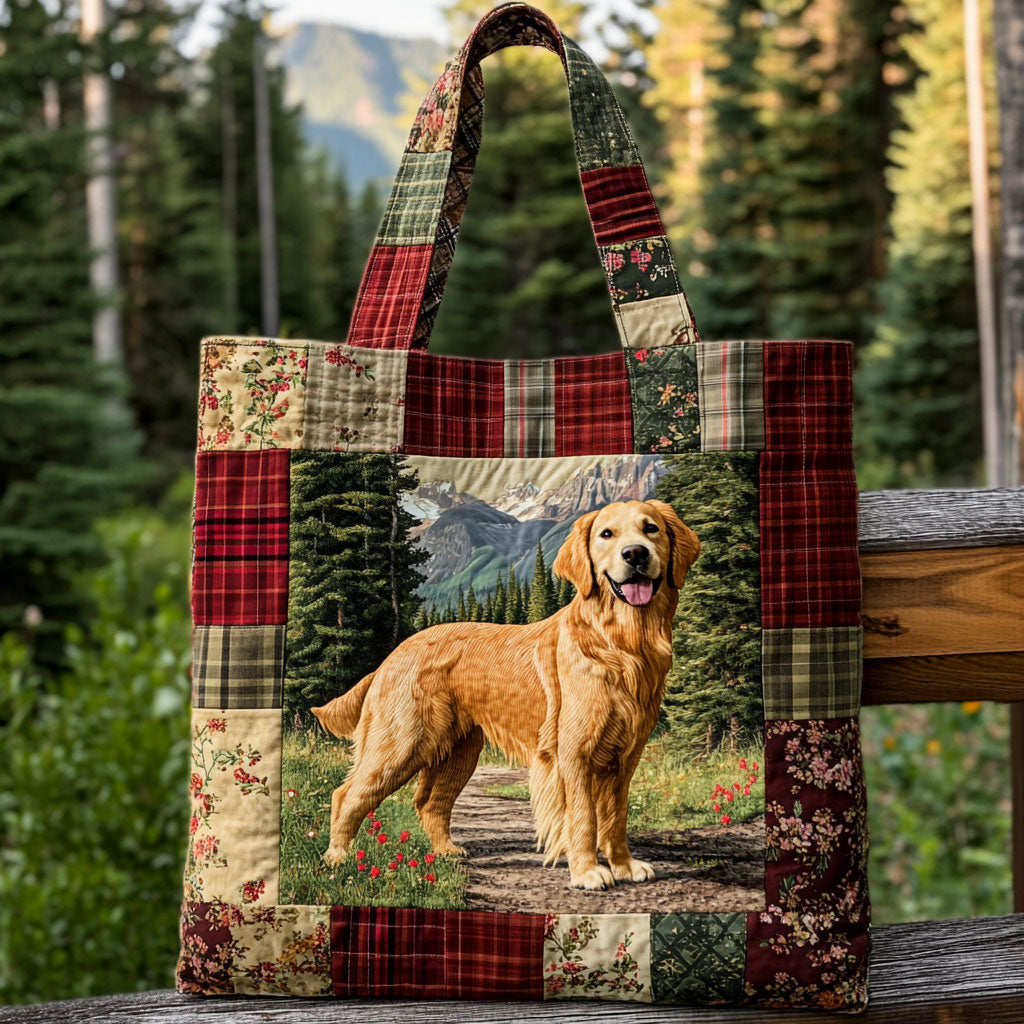 Golden Retriever Christmas Spirit WN0611058CL Quilted Tote Bag