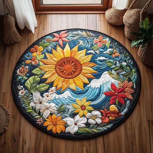 Summer Bloom Swirl WY0306034CL Quilted Round Mat