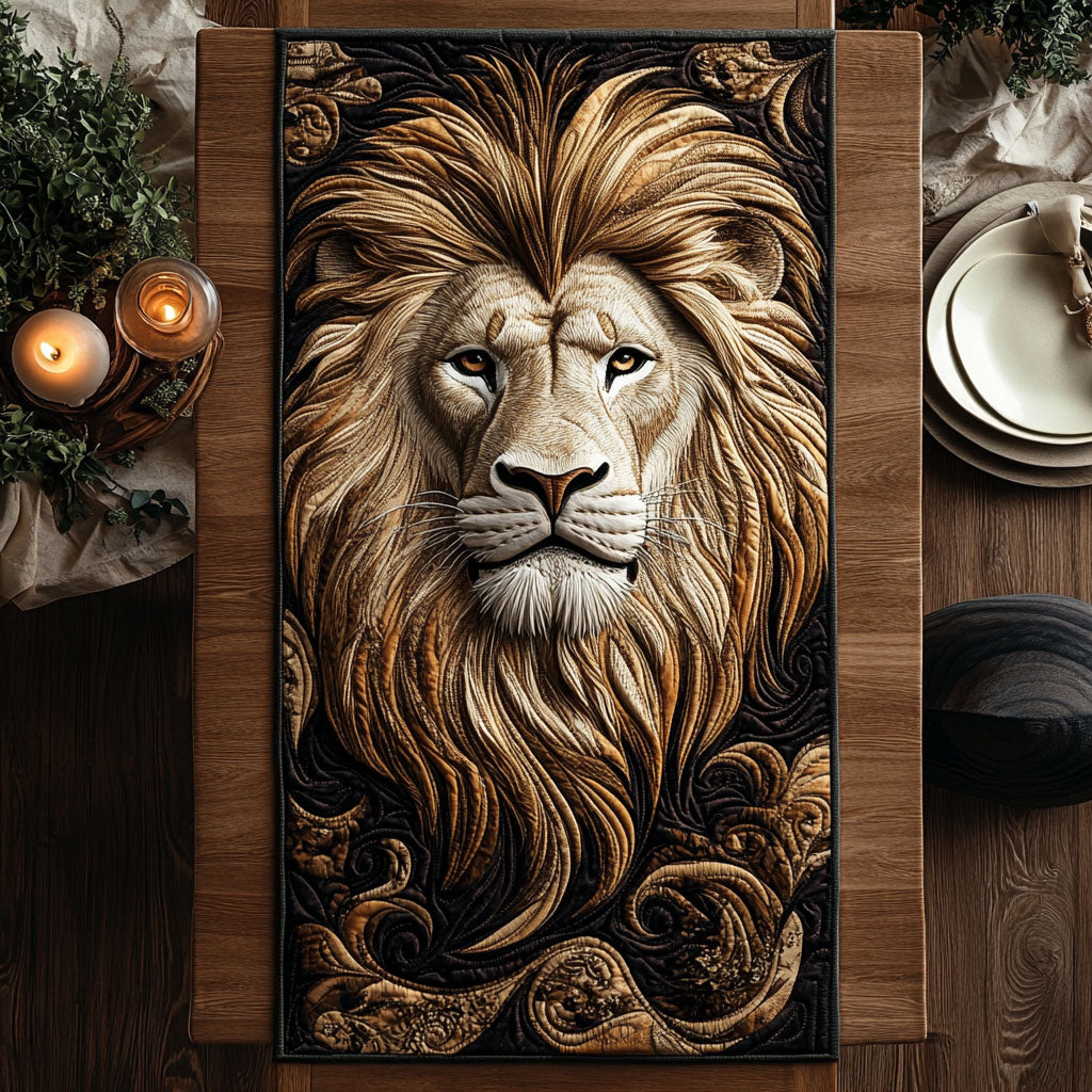 Lion Majesty CW1001089CL Quilted Table Runner