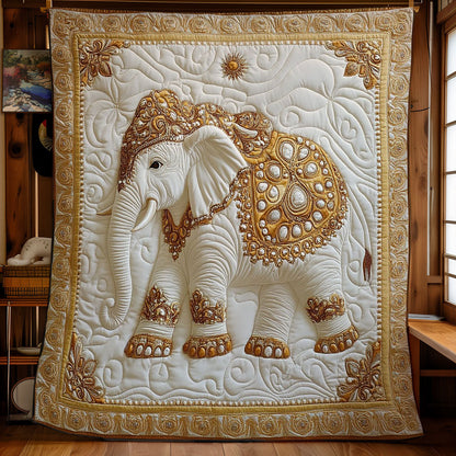 Gold White Elephant WY2201068CL Quilt