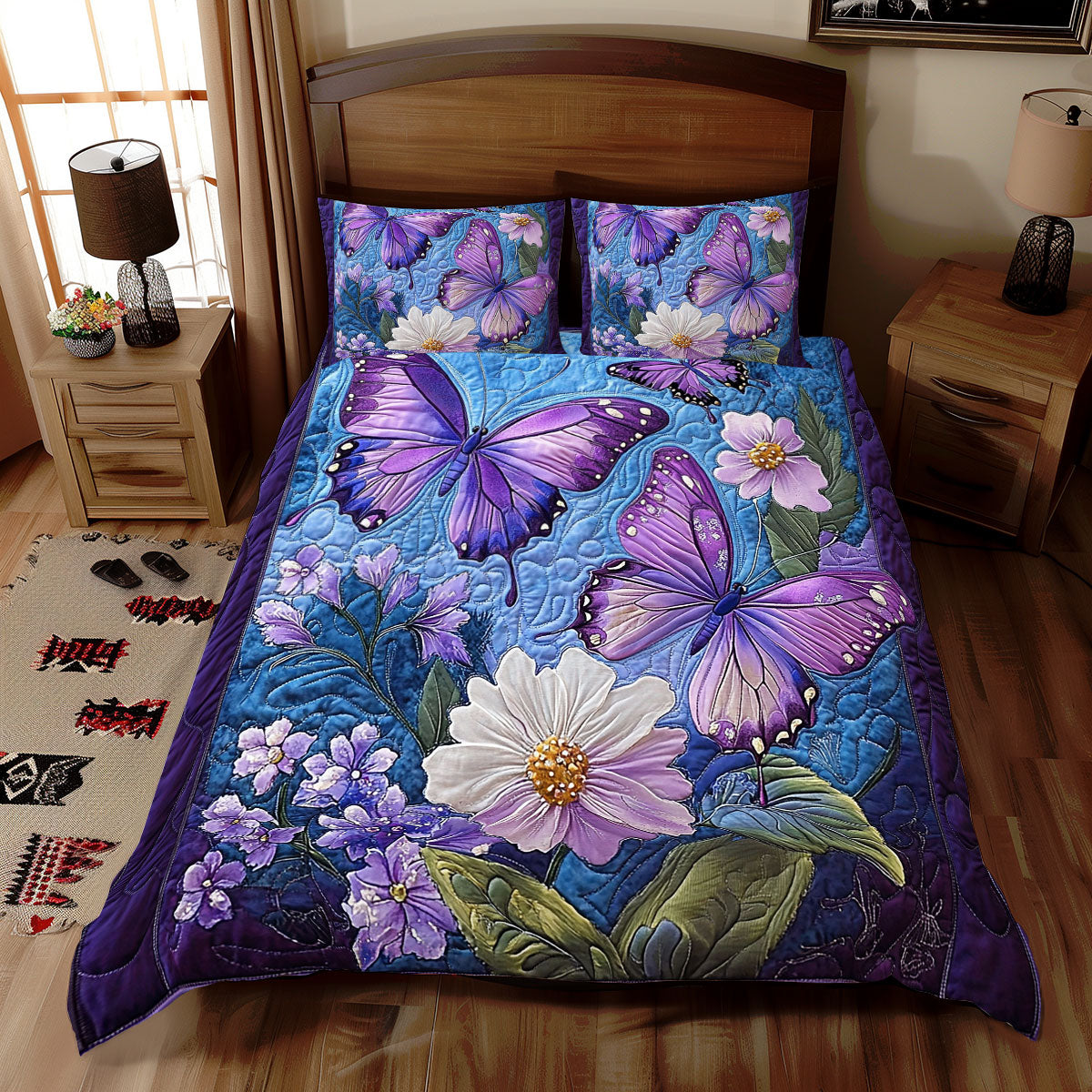 Violet Butterfly WX2012118CL Duvet Cover Set