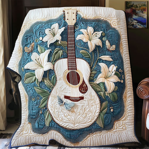 Guitar In Lilies Forest WY3112016CL Quilt