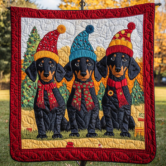 Winter Dachshund WJ0511025CL Quilt