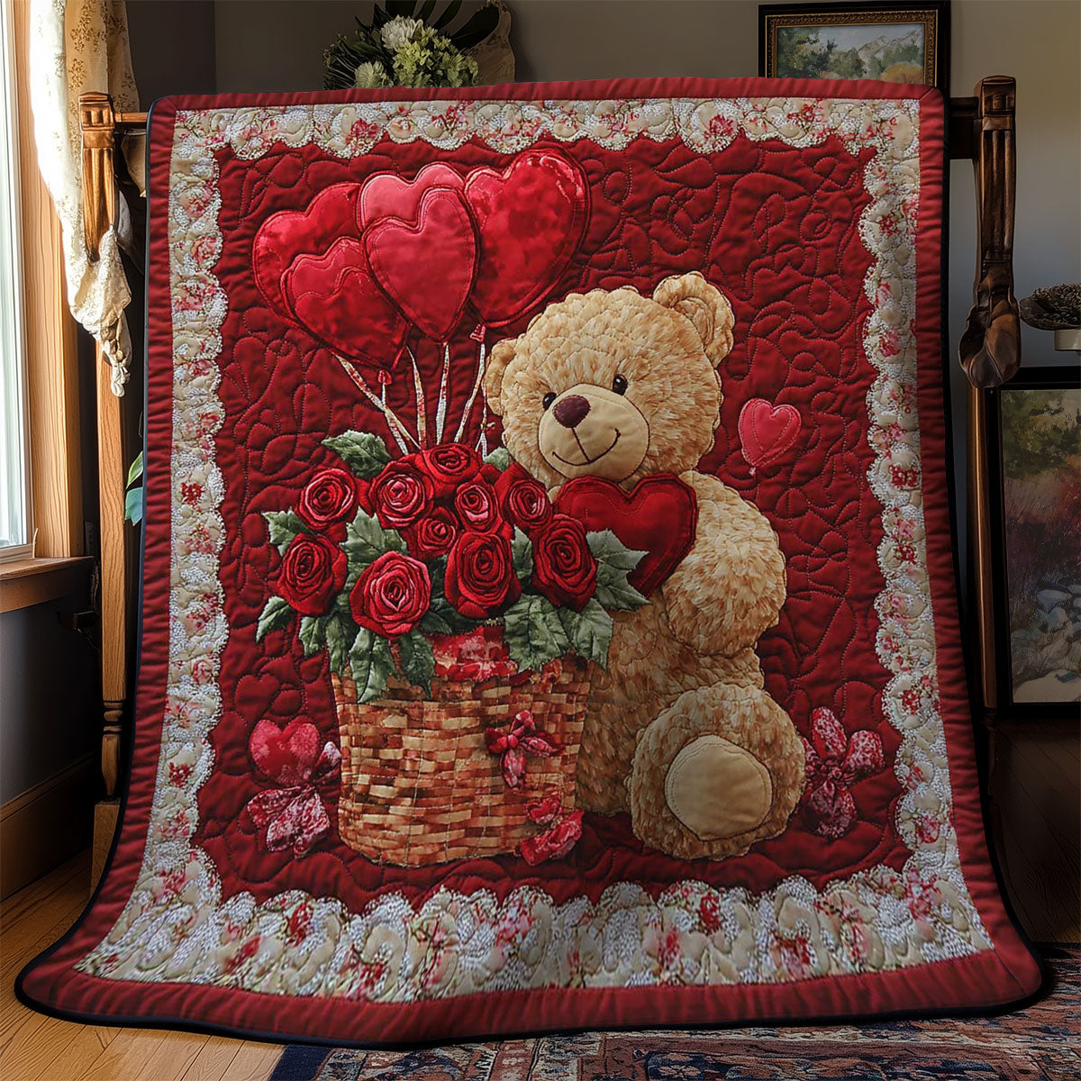 Bear With Roses WN0801020CL Quilt