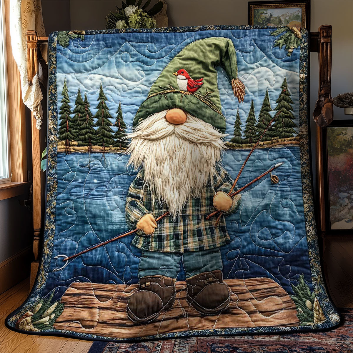 Gnome's Fishing Spot WN0901020CL Quilt