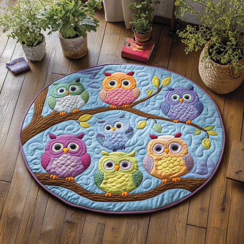 Dancing Owl Delight WN2503062CL Quilted Round Mat