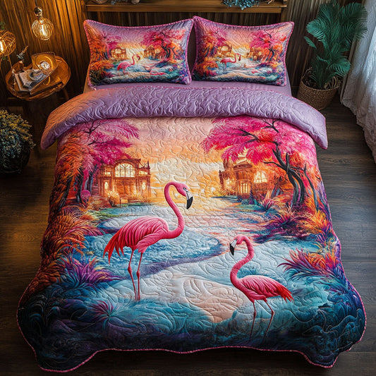 Couple Pink Flamingo WT1901019CL Duvet Cover Set