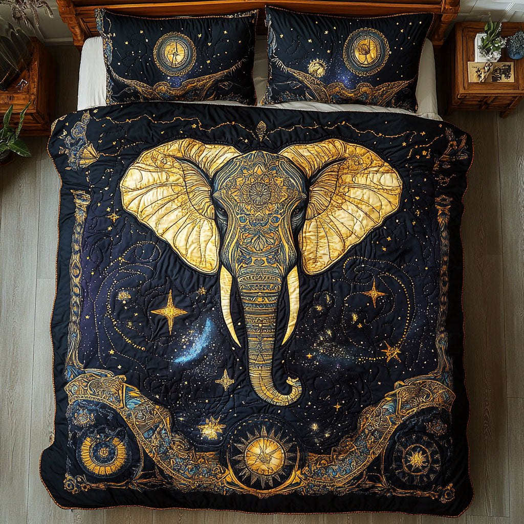 Elephant In Galaxy WY0802035CL Duvet Cover Set