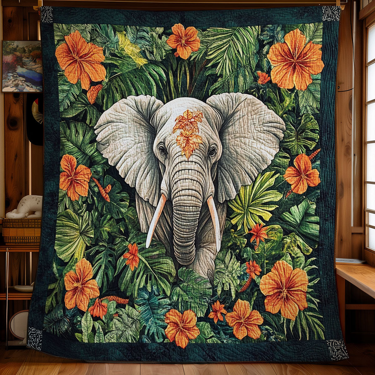 Elephant In Forest WY0301040CL Quilt