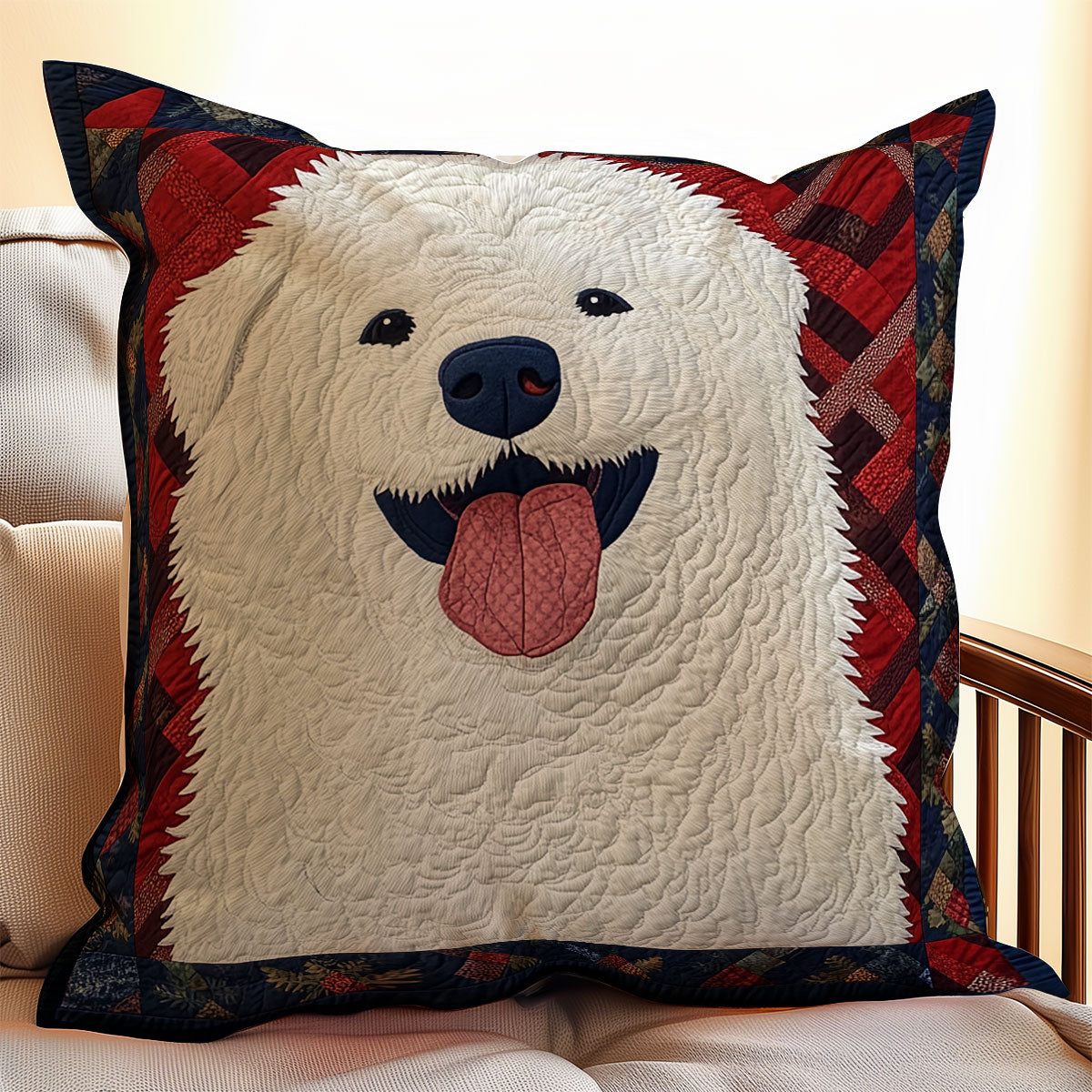 Cute Samoyed WX2312106CL Quilt Pillow Case