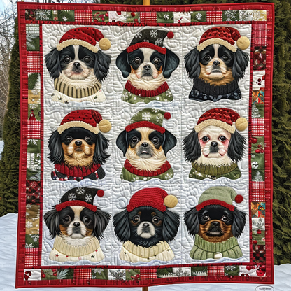 Winter Papillon Dogs XR2110001CL Quilt