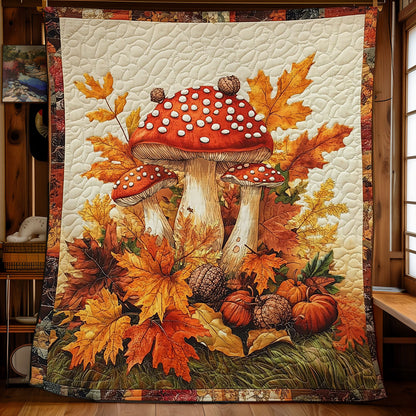 Mushroom And Autumn Leaf WY0901040CL Quilt