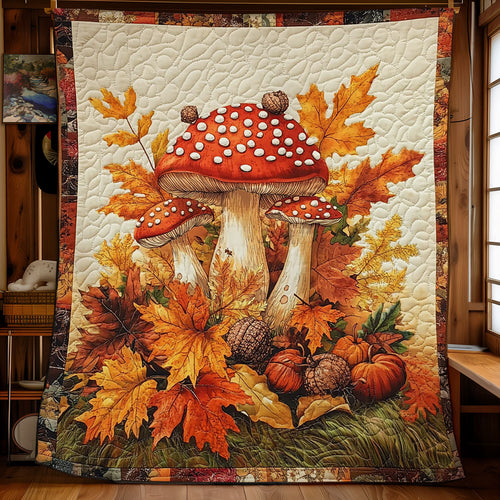 Mushroom And Autumn Leaf WY0901040CL Quilt