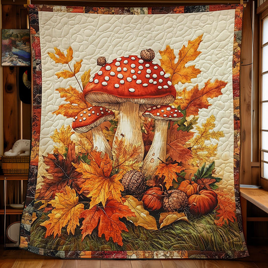 Mushroom And Autumn Leaf WY0901040CL Quilt