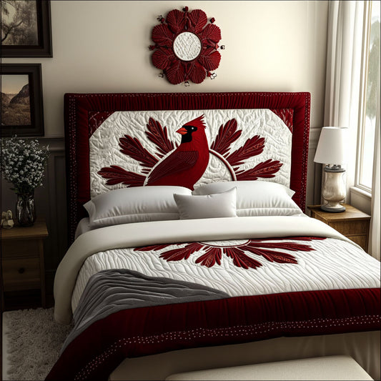 Deep Red Cardinal KL2412008CL Quilted Headboard Slipcover
