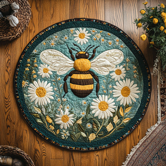 Daisy Meadow Bee WY1104046CL Quilted Round Mat
