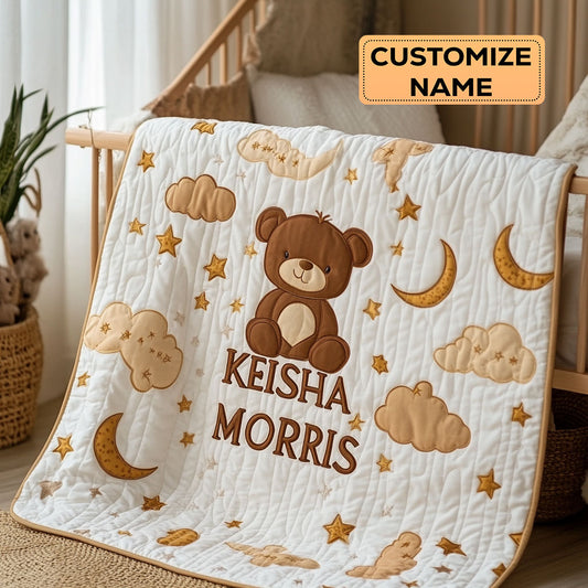 Bearly Asleep CP2207023CL Personalized Baby Quilt