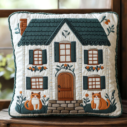 Cozy Cottage Cat WJ1902031CL Quilt Pillow Case