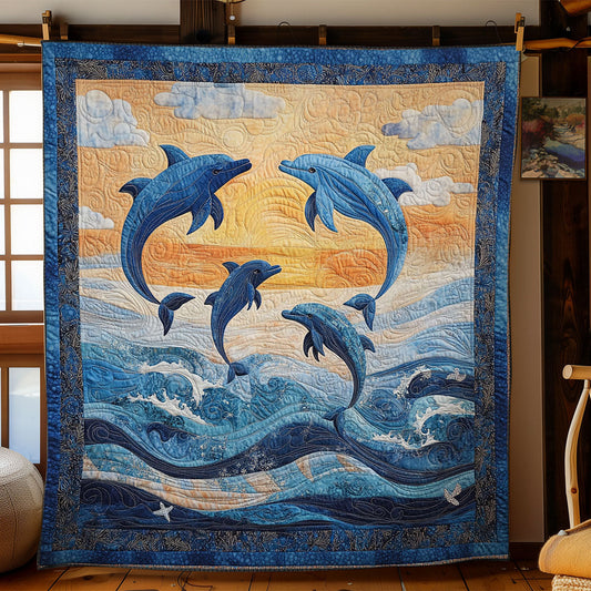 Dolphin Family WY2103040CL Quilt