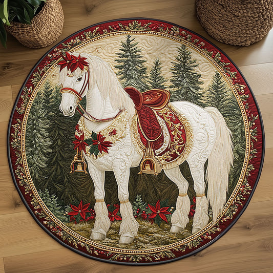 Peaceful Horse Eve WN1007043CL Quilted Round Mat