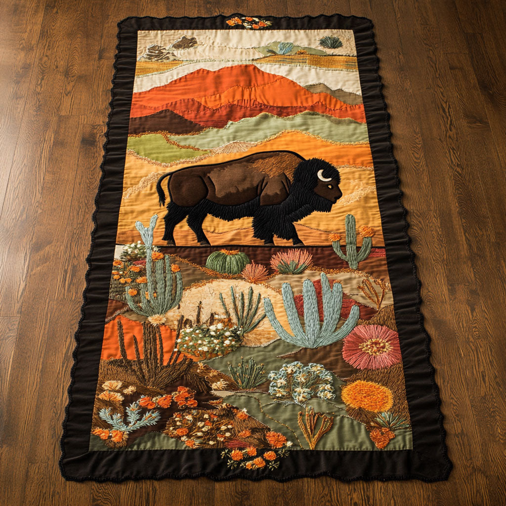 Native Bison WJ0605020CL Quilted Table Runner