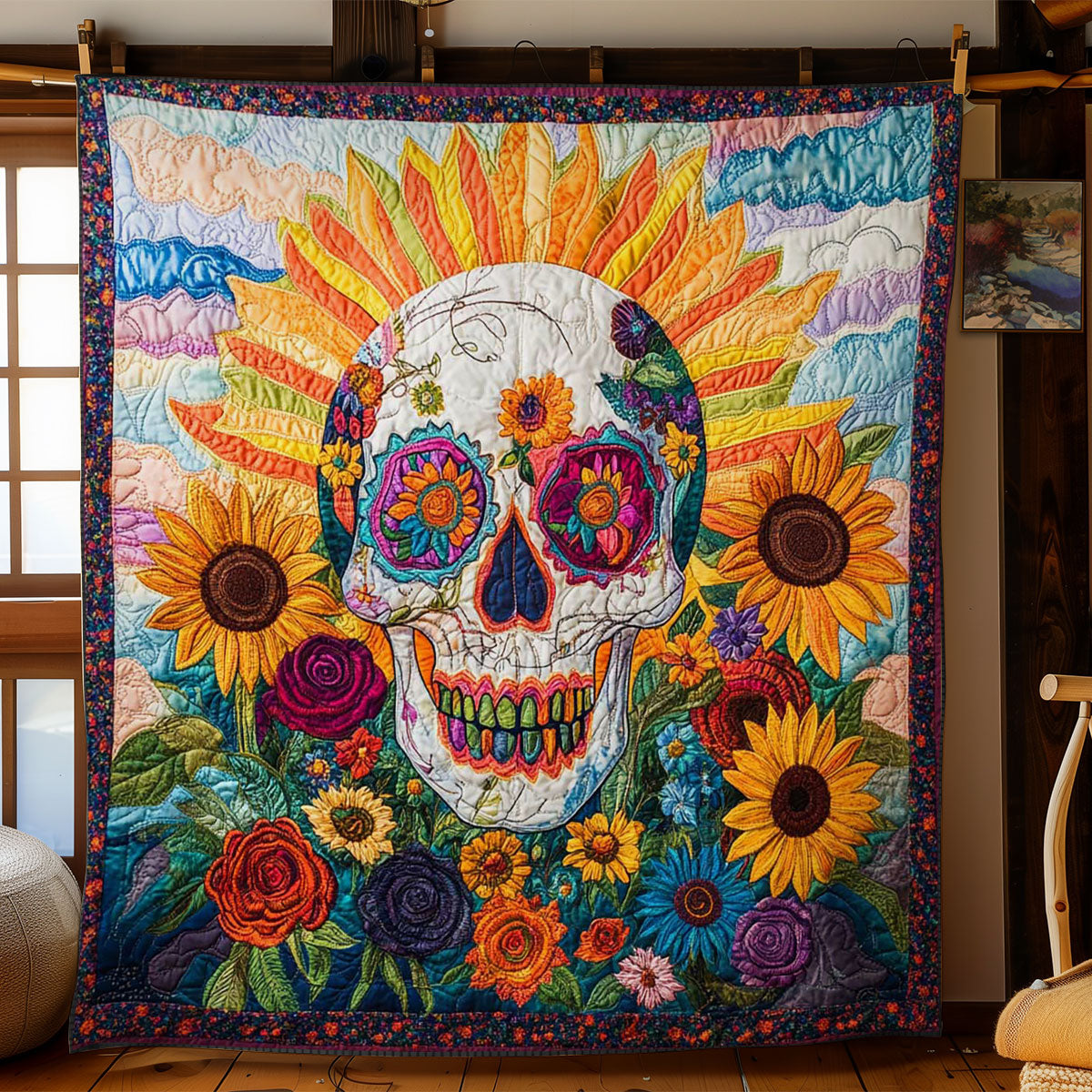 Vibrant Skull WN0702030CL Quilt