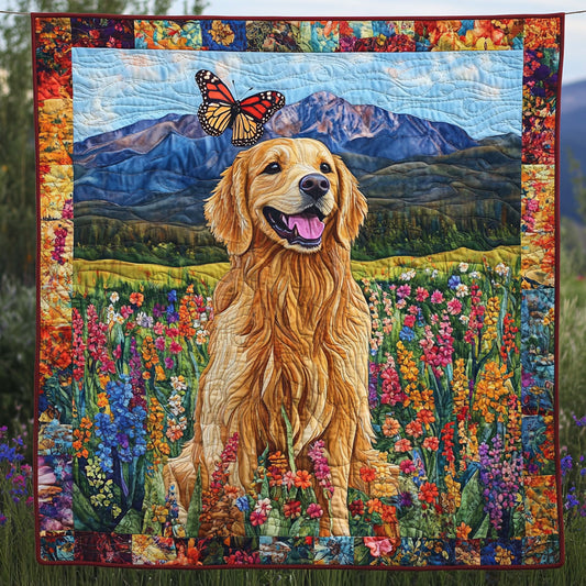 Golden Retriever Butterfly WT0701002CL Quilt
