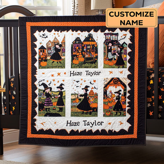 Witch Sisters WN3007118CL Personalized Baby Quilt