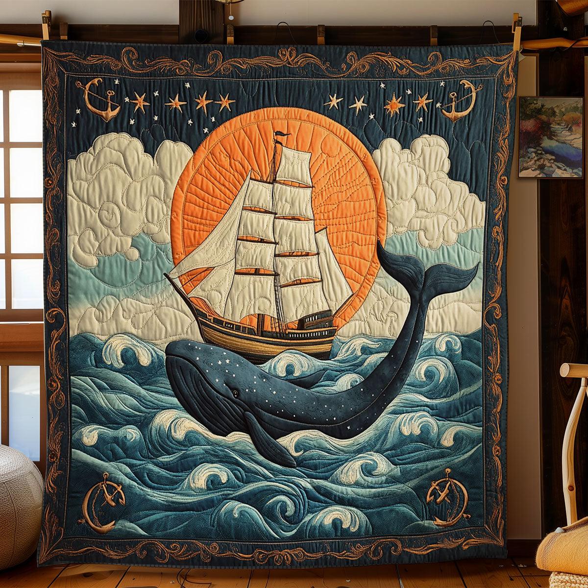 Whale Leap Horizon WN1607055CL Quilt