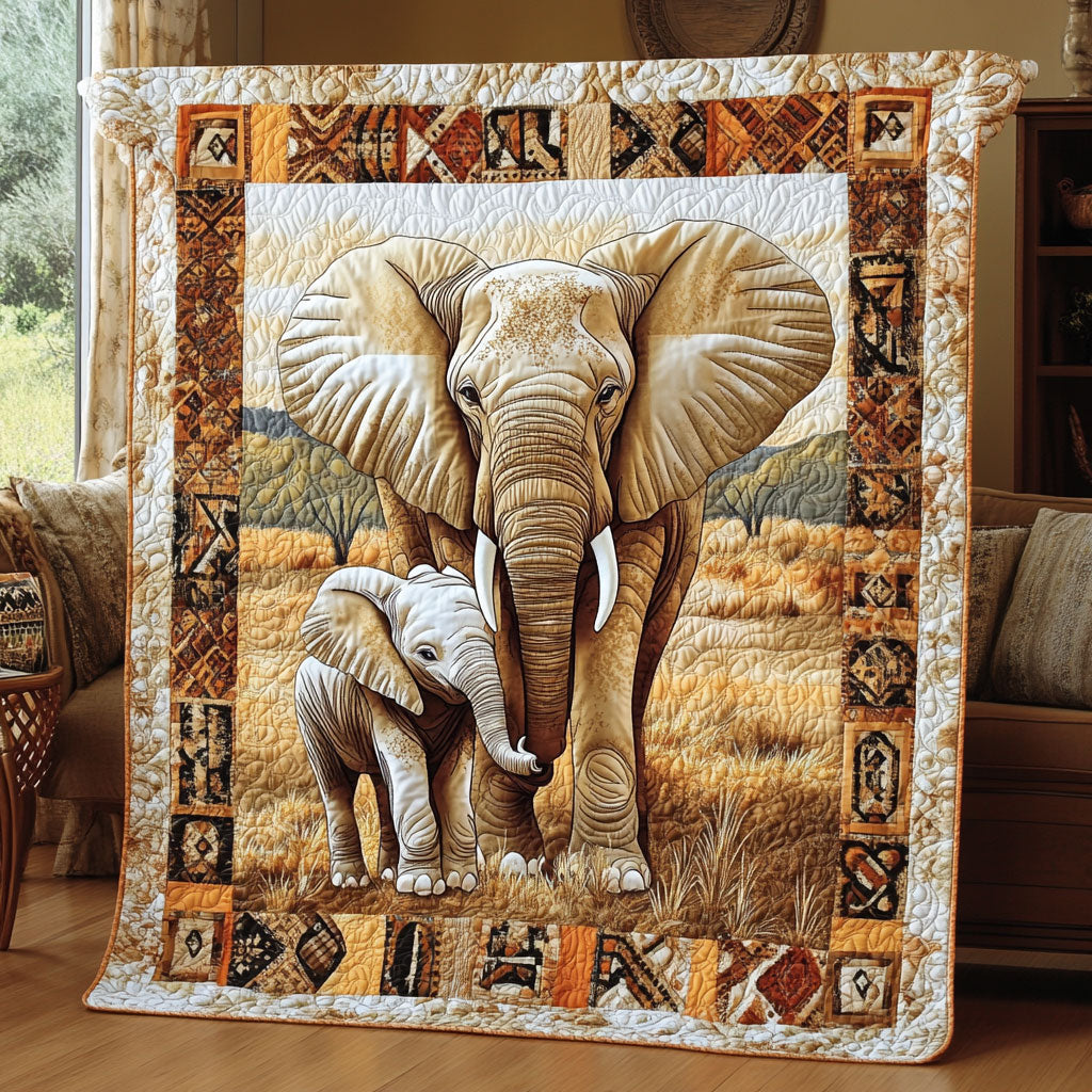 Tender Elephant Moment WN0910063CL Quilt