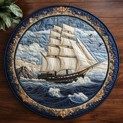 Nautical Yatch CM2804040CL Quilted Round Mat