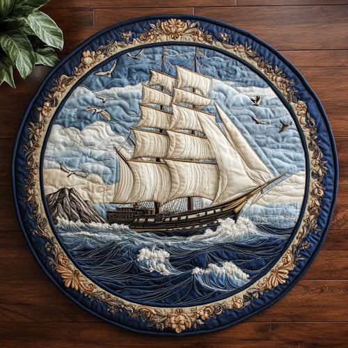 Nautical Yatch CM2804040CL Quilted Round Mat