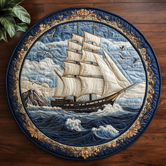 Nautical Yatch CM2804040CL Quilted Round Mat