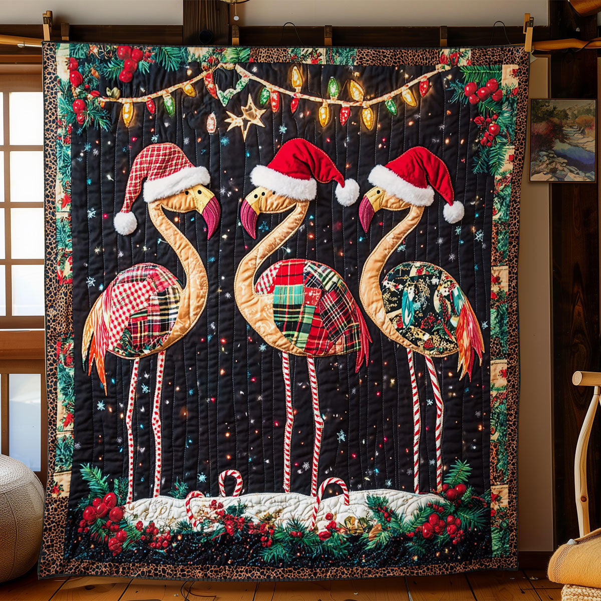 Flamingo Holiday Parade WN1107020CL Quilt