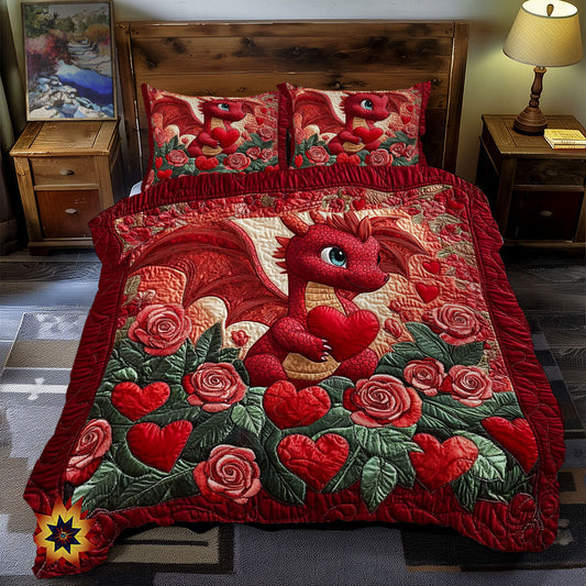 Red Rose Heart Dragon WY2712131CL Duvet Cover Set