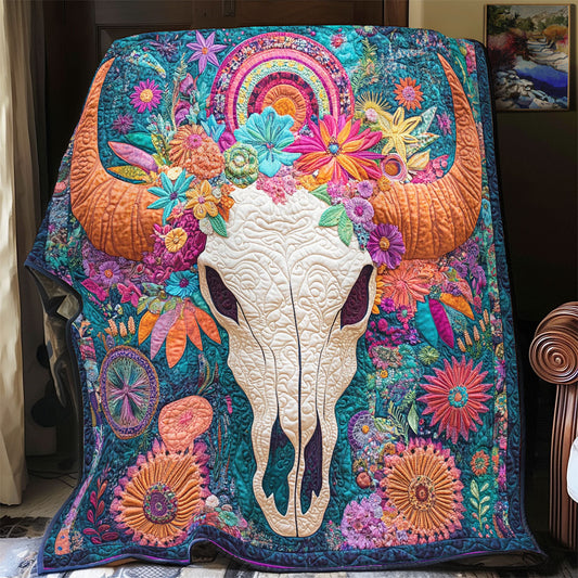 Vibrant Bull Skull WX3105069CL Quilt
