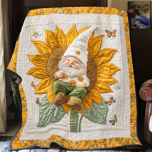 Gnome Sleeping In Sunflower WY0801026CL Quilt