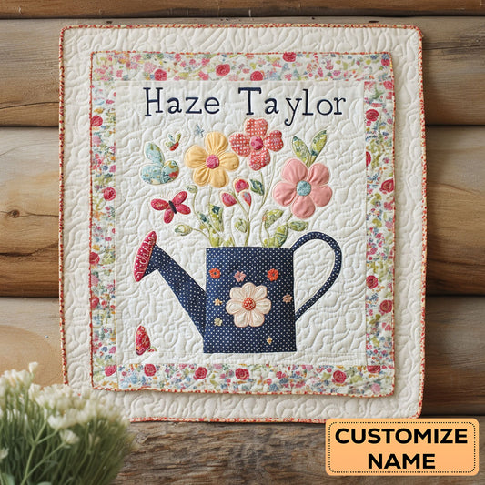 Sunny Watering Can WN2407071CL Personalized Baby Quilt