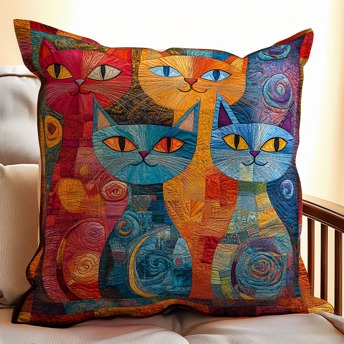 Vibrant Cat WX2201158CL Quilt Pillow Case