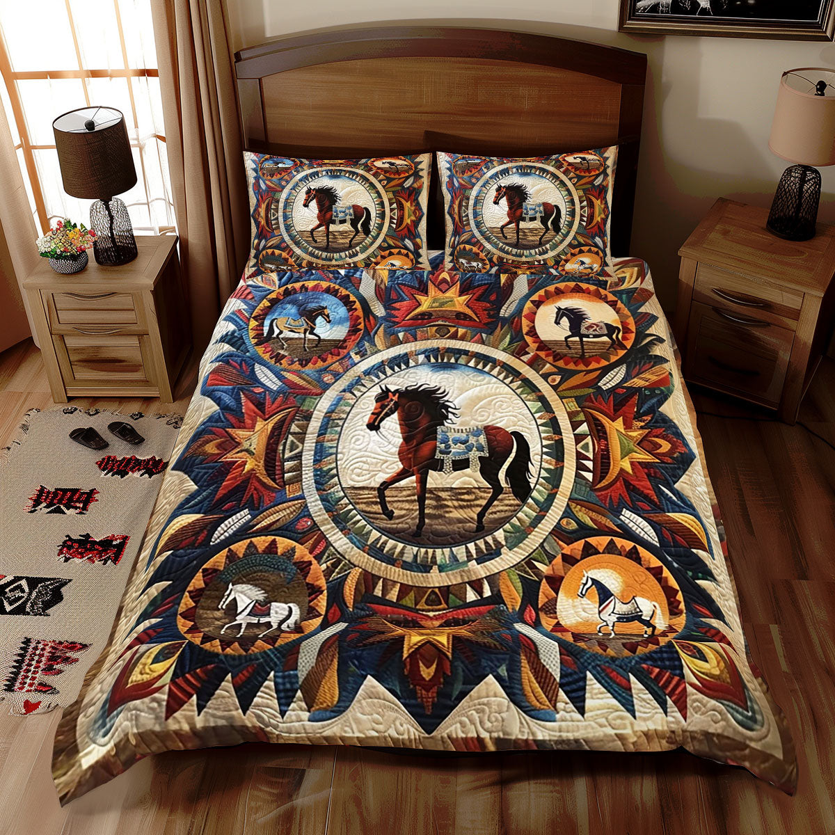 Horse Native American WJ2210027CL Duvet Cover Set