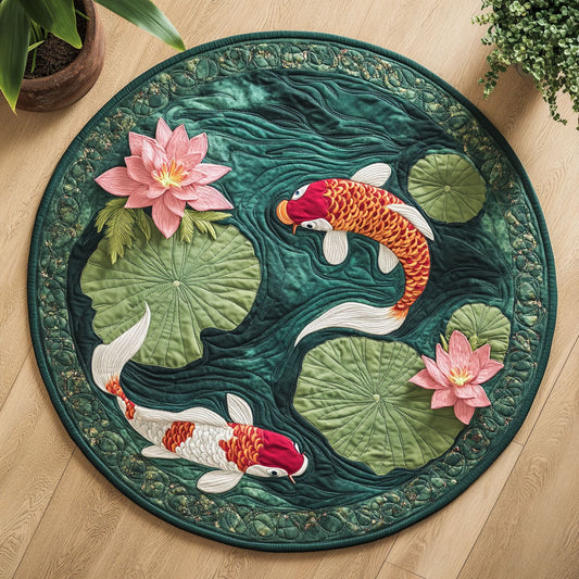 Koi Lotus Lake CW3006030CL Quilted Round Mat