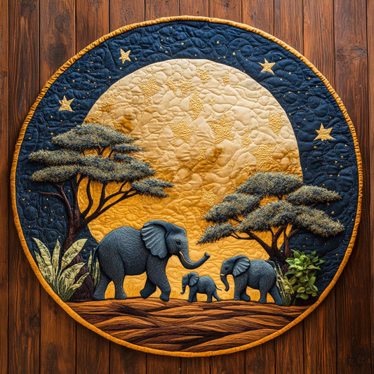 Elephant Hug CM0805026CL Quilted Round Mat
