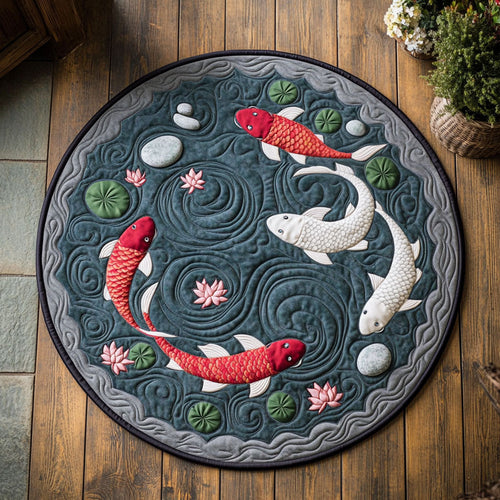 Koi Lake CP0410042CL Quilted Round Mat