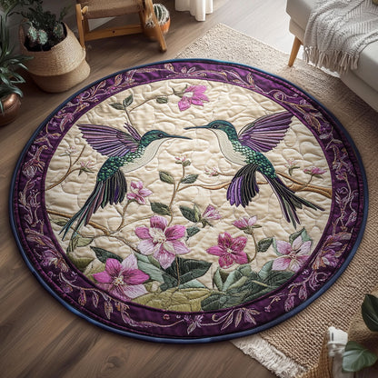 Couple Hummers Bloom WY2203042CL Quilted Round Mat