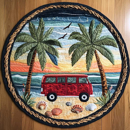 Retro Roadster WN2304020CL Quilted Round Mat