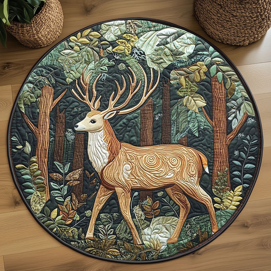 Stag Forest Spirit WP2304021CL Quilted Round Mat