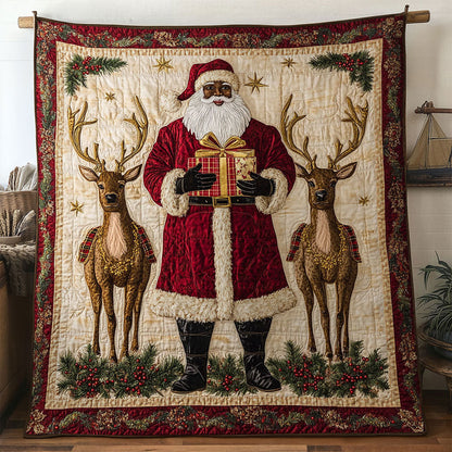 Sparkling Black Santa Claus Eve WN0511088CL Quilt